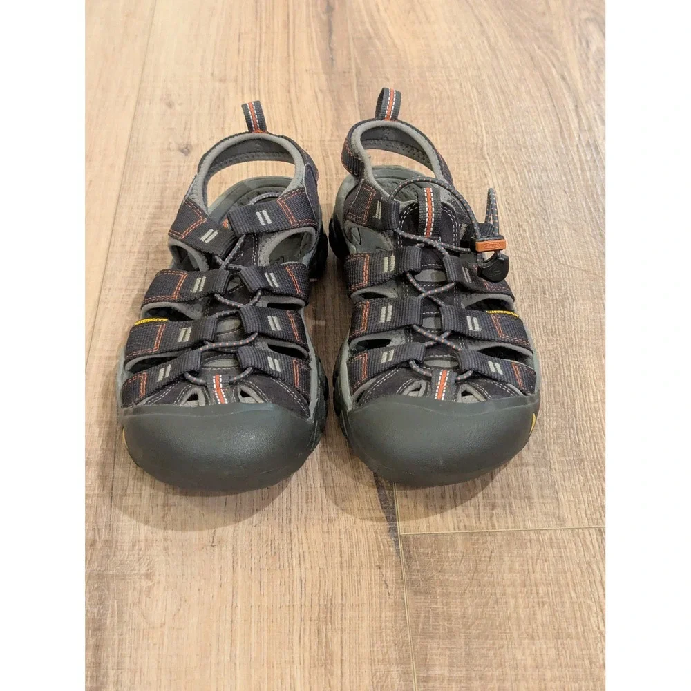 KEEN Newport H2 Waterproof Sandals Mens 8.5 Womans 10.5 Gray Orange Hike 1001931